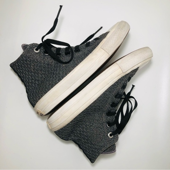 Converse Gray Knit Chuck Taylor High-Top Sneakers - Picture 6 of 13